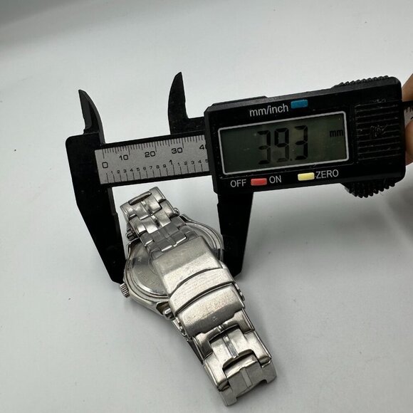 Armitron Watch Men Silver Tone Black Dial Multifunction Day Date New Battery - Picture 9 of 11